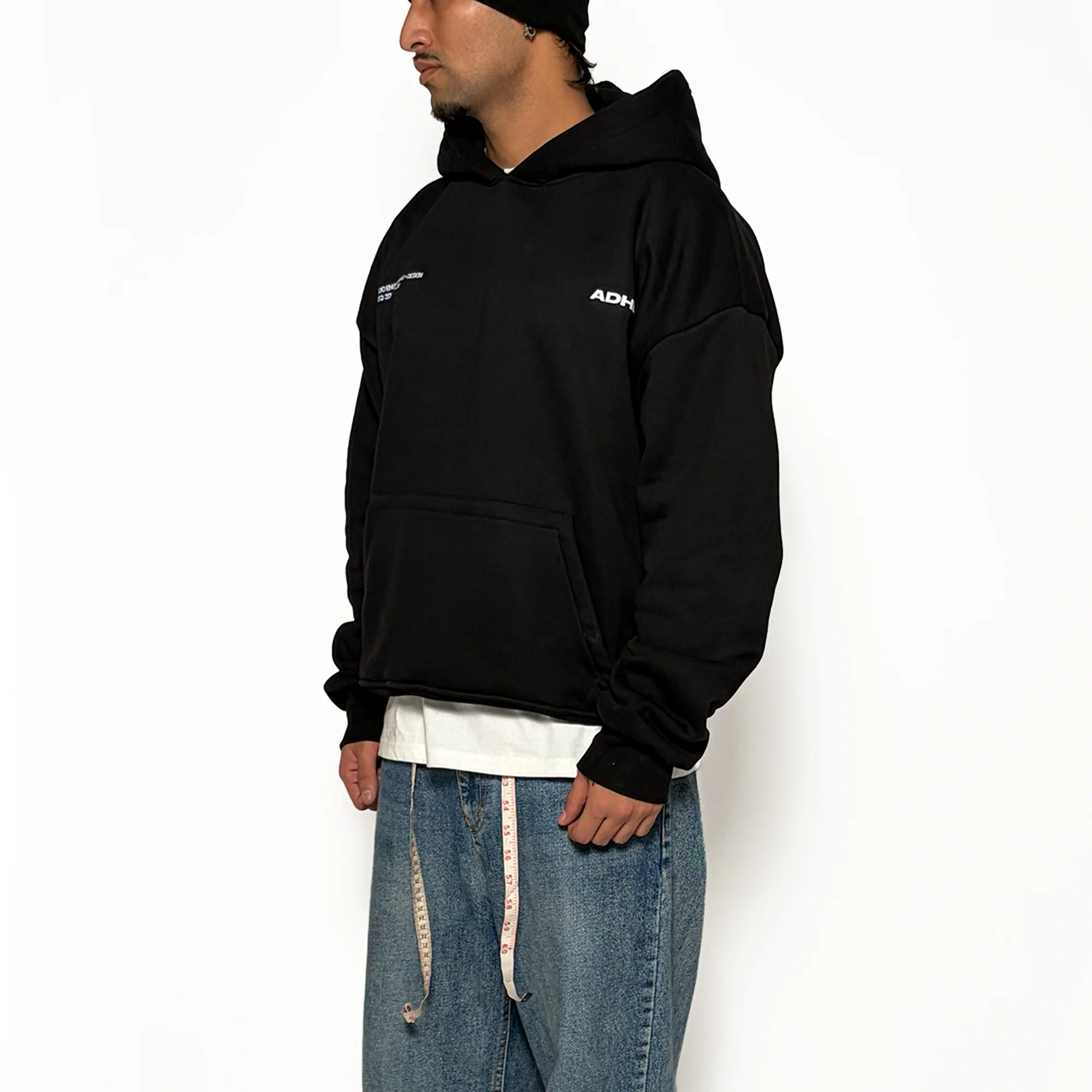 essential oversized hoodie - black - Image 3